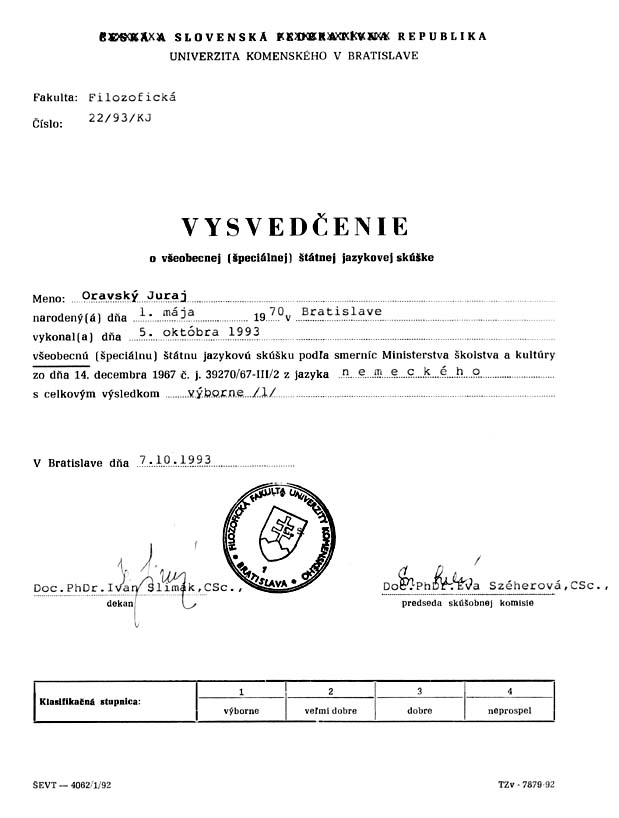 State Approved Certificate in German Language