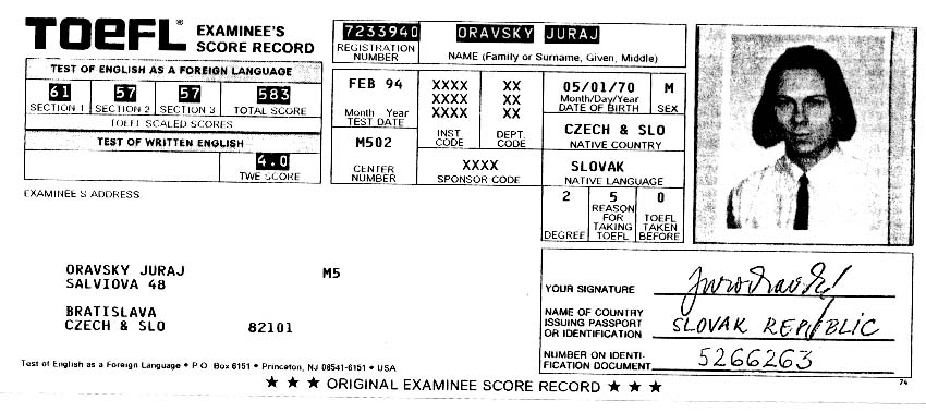 Test of English as a Foreign Language
