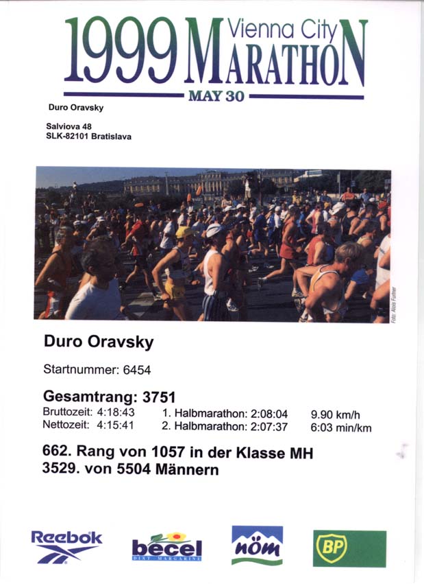 Vienna City Marathon 1999, Austria